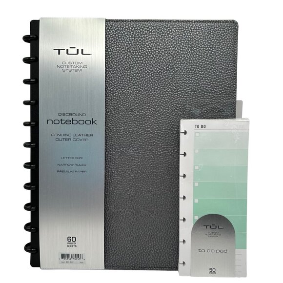 TUL Quilted Leather Notebook in Gray - Picture 2 of 6